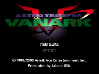 Vanark title screen for Playstation